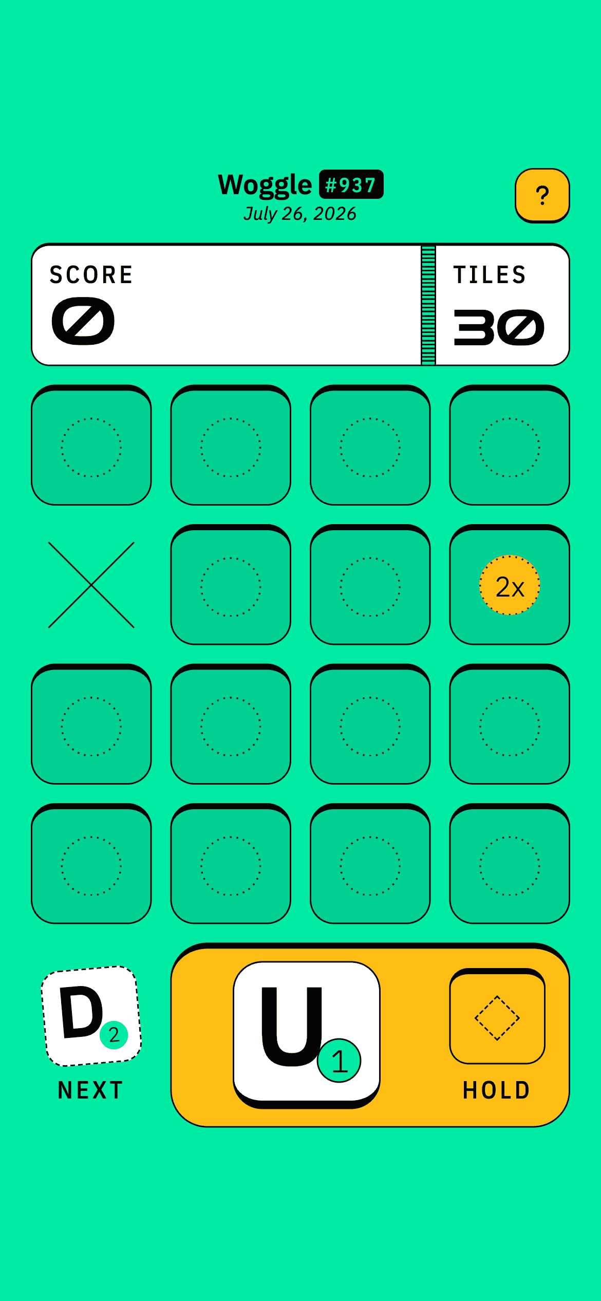 Mobile screenshot of colorful word game