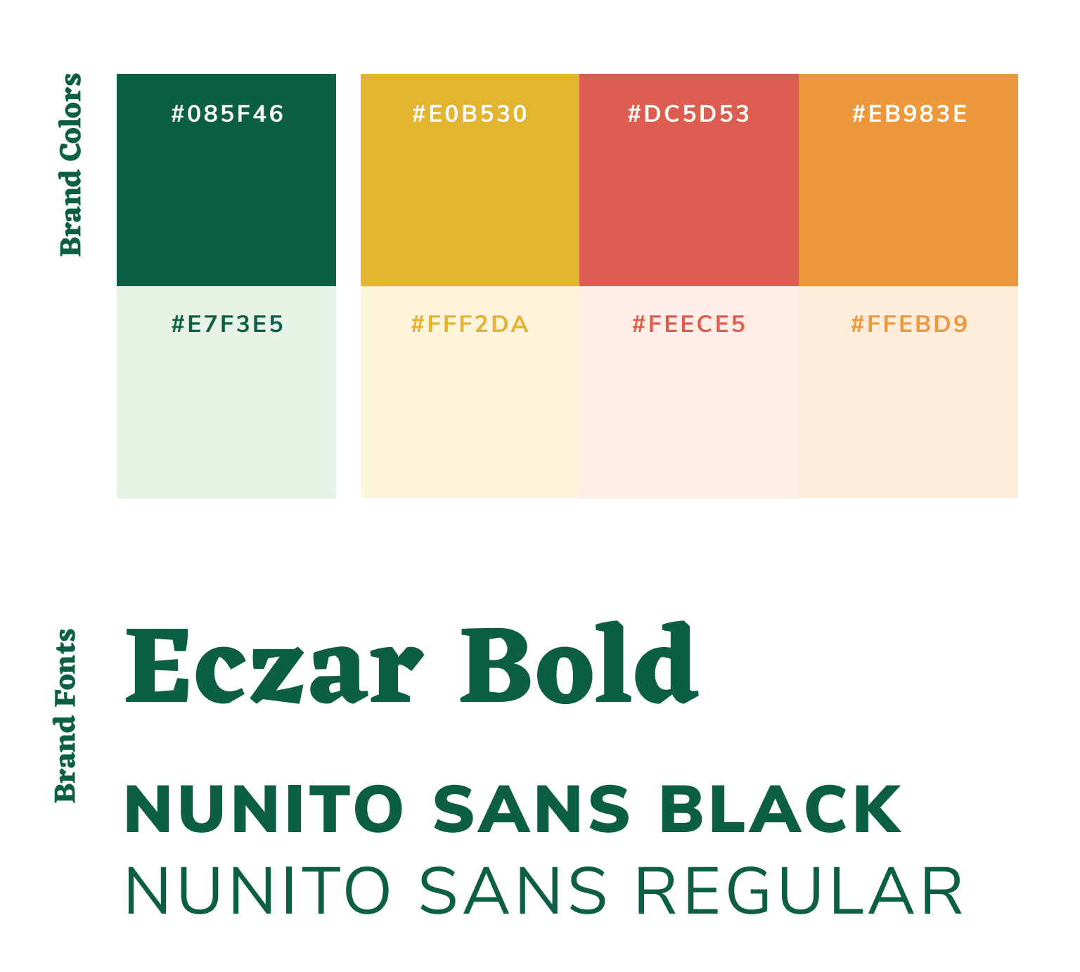 guidelines showing munchroom brand colors and fonts