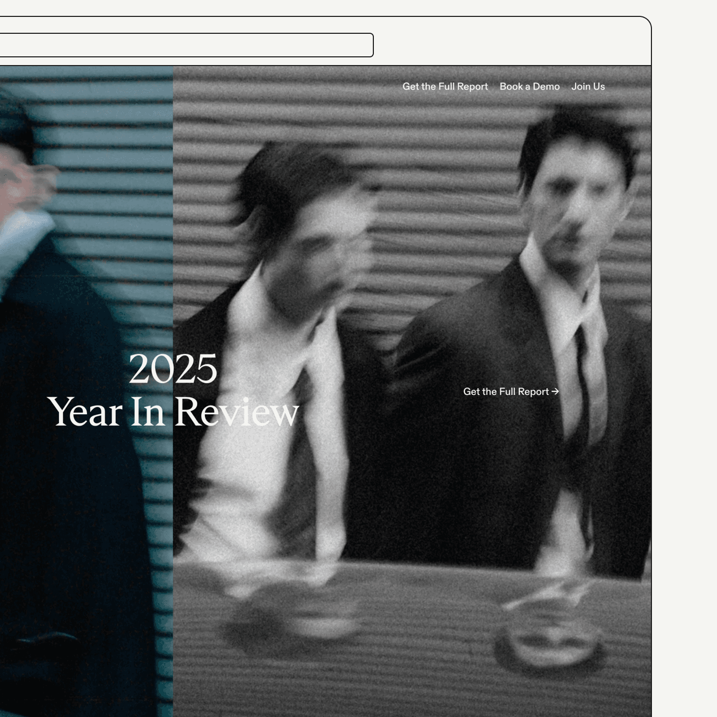 Mockup of Harvey's Year in Review site on a desktop browser